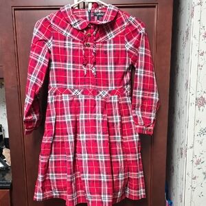 Like New. E-Land Kids Red Plaid Christmas Dress US Size @10
